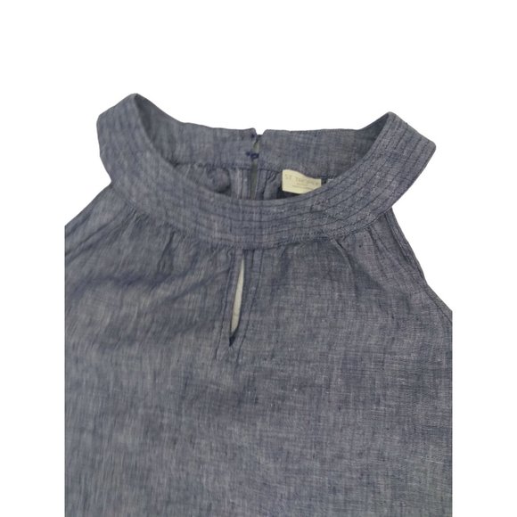 St. Tropez Linen Lightweight Tunic Mini Dress Size Large - Picture 11 of 13